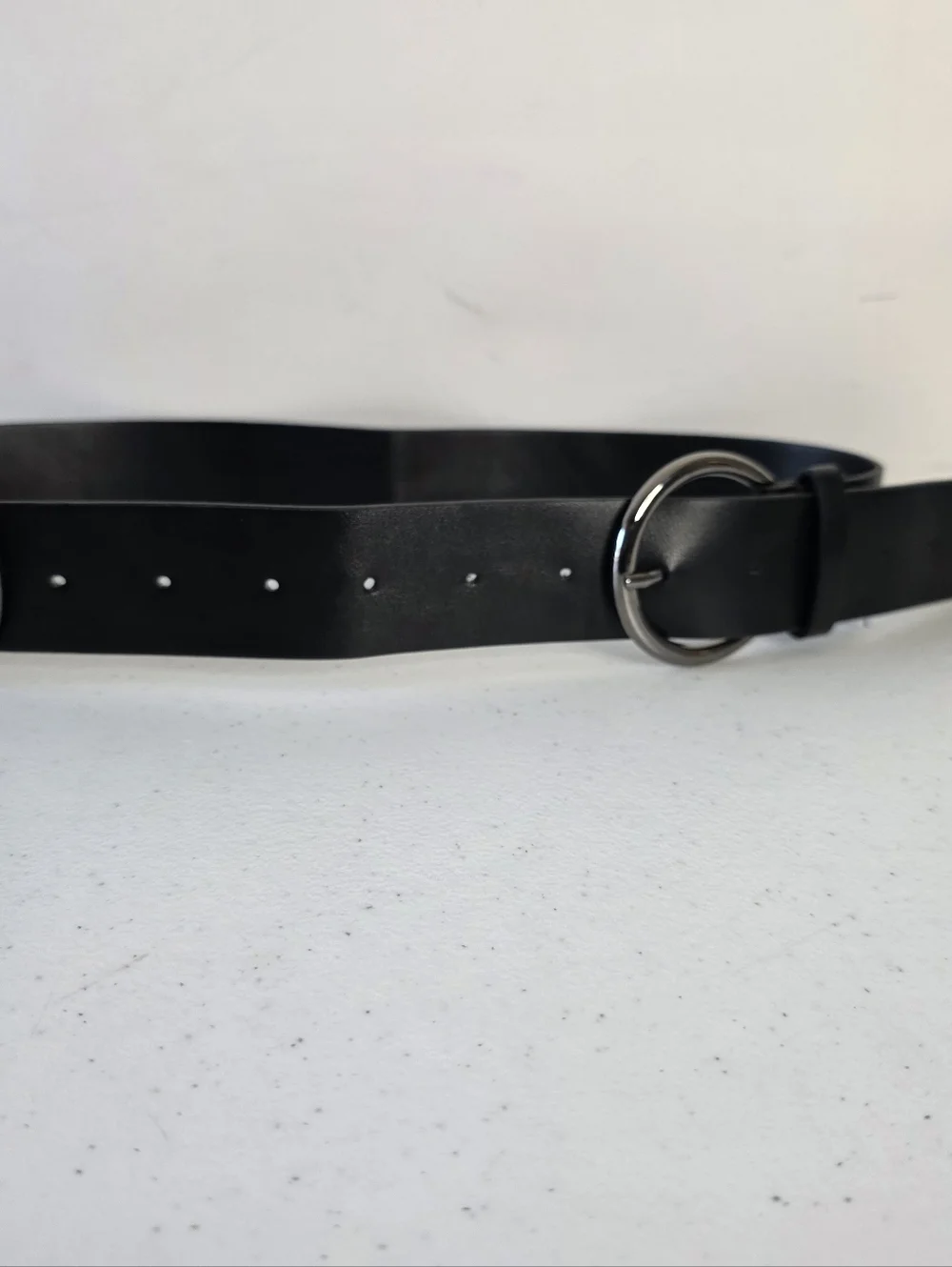 Double Buckle Black Belt Women's Size S Black Vegan Leather Punk Edgy